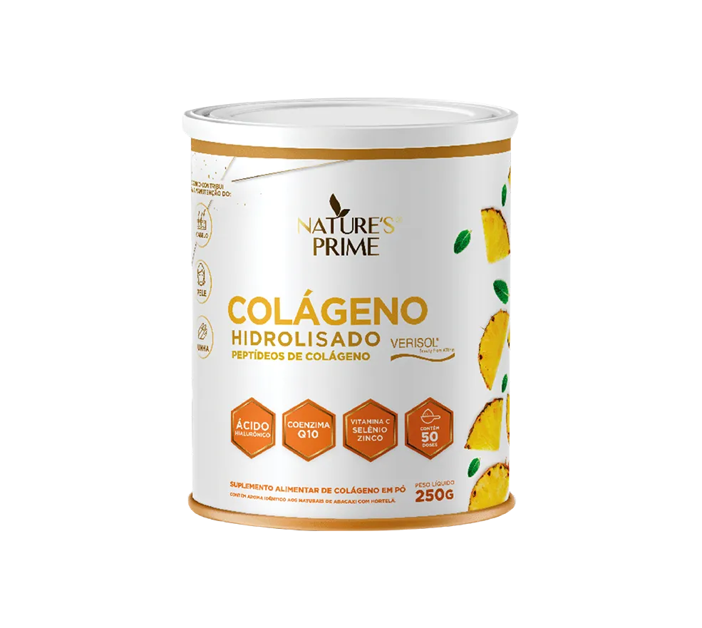 Pote de colágeno hidrolisado com ácido hialurônico Nature's Prime